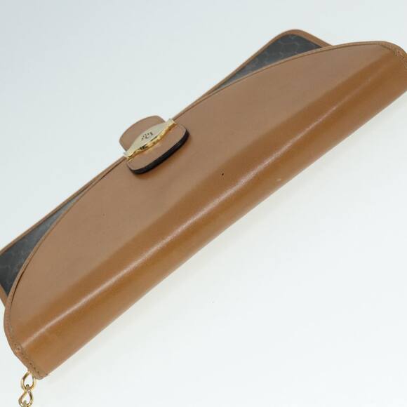 DIOR Chain Shoulder Bag Pvc Leather Black Brown Gold - Picture 6 of 12